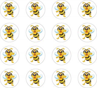 Aufkleber lustige Honig Biene 3,3 cm rund Sticker selbstklebend