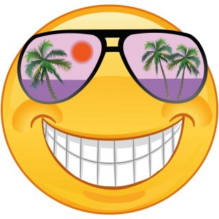 Lächelnde Aufkleber mit lila Sonnenbrille – Smile Autoaufkleber für Wohnwagen und mehr! Sticker mit Stil bestellen