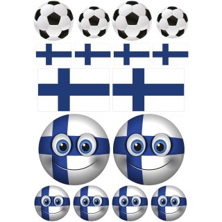 Aufkleberset Finnland Flagge Fahne Fußball selbstklebend Sticker