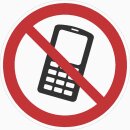 Selbstklebende Aufkleber - Handy verboten - Piktogramm, Schutz vor Lärmbelästigung, Klingeln, laute Gespräche & Strahlen 10 cm 1 Stück