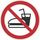 Selbstklebende Aufkleber - Essen und Trinken verboten - Piktogramm, Schutz vor Verschmutzung, Verunreinigung, Gerüche 20 cm 5 Stück