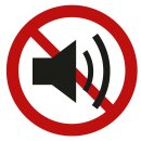 Selbstklebende Aufkleber - Lärm verboten - Piktogramm, Schutz vor Lärmbelästigung, Klingeln, laute Gespräche, Hinweis 20 cm 5 Stück