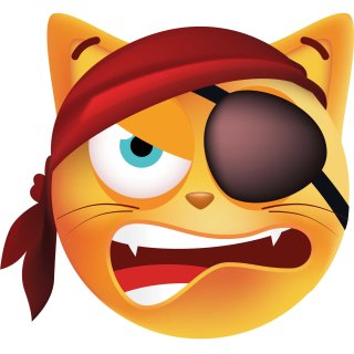 Aufkleber lustig Katze Pirat mit Augenklappe wetterfest