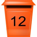 Selbstklebende fortlaufende Klebezahlen Zahlenaufkleber Ziffern Aufkleber Zahlen Klebeziffern wetterfest 1 bis 25 orange 9 cm