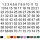 Selbstklebende fortlaufende Klebezahlen Zahlenaufkleber Ziffern Aufkleber Zahlen Klebeziffern wetterfest 1 bis 75 gelb 20 cm