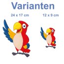 Aufkleber Papagei wasserfest Sticker Familie Vogel Dschungel lächeln Tier tropisch Kinder Deko Autoaufkleber 12 x 9 cm