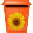 Aufkleber wunderschöne Sonnenblume gelb Blumenwiese Sticker wasserfest Blumen Mülltonne lustiger Autoaufkleber Deko Wohnmobil Fensterbild  20 x 20 cm