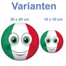 Aufkleber -Italien- Sticker wetterfest Autoaufkleber Fußball Wohnmobil Fanartikel Mülltonnenaufkleber Wohnwagen Smile Coole Set Car 10 x 10 cm