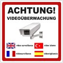 Videoüberwachung Aufkleber – Wetterfest, hochwertig & langlebig – Selbstklebend – Innen & Außen geeignet – Made in Germany