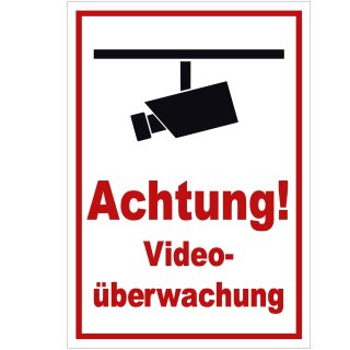 Videoüberwachung Aufkleber – Wetterfest, Langlebig, Made in Germany – Kleberio – Innen & Außen geeignet –