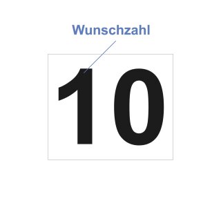 Zahlenschild  mit Wunschzahl 13 x 11 cm wetterfest - Robustes Aluminiumschild Hausnummer Garage Türschild Schild UV beständig