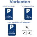 Parkplatzschild - Privatparkplatz - 20 x 30 cm Verbotsschild Parkverbot Parkverbotsschild Verkehrs-Schilder Einfahrt freihalten parken verboten