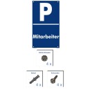 Parkplatzschild - Mitarbeiter - 20 x 30 cm Verbotsschild Parkverbot Parkverbotsschild Verkehrs-Schilder Einfahrt freihalten parken verboten