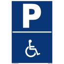 Parkplatzschild - Behindertenparkplatz - 20 x 30 cm...