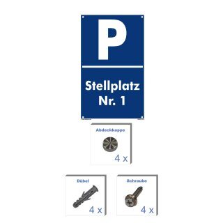 Parkplatzschild - Stellplatz 1 - 20 x 30 cm Verbotsschild Parkverbot Parkverbotsschild Verkehrs-Schilder Einfahrt freihalten parken verboten