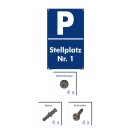 Parkplatzschild - Stellplatz 1 - 20 x 30 cm Verbotsschild Parkverbot Parkverbotsschild Verkehrs-Schilder Einfahrt freihalten parken verboten