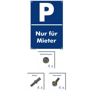 Parkplatzschild - Nur für Mieter - 20 x 30 cm Verbotsschild Parkverbot Parkverbotsschild Verkehrs-Schilder Einfahrt freihalten parken verboten