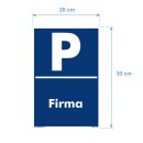 Parkplatzschild - Firma - 20 x 30 cm Verbotsschild Parkverbot Parkverbotsschild Verkehrs-Schilder Einfahrt freihalten parken verboten