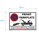 Parkplatzschild - Privatparkplatz - 20 x 30 cm Verbotsschild Parkverbot Parkverbotsschild Verkehrs-Schilder Einfahrt freihalten parken verboten