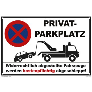 Parkplatzschild - Privatparkplatz - 40 x 60 cm Verbotsschild Parkverbot Parkverbotsschild Verkehrs-Schilder Einfahrt freihalten parken verboten