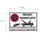 Parkplatzschild - Privatparkplatz - 40 x 60 cm Verbotsschild Parkverbot Parkverbotsschild Verkehrs-Schilder Einfahrt freihalten parken verboten