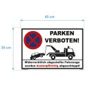 Parkplatzschild - Parken verboten - 20 x 30 cm Verbotsschild Parkverbot Parkverbotsschild Verkehrs-Schilder Einfahrt freihalten parken verboten