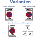 Parkplatzschild - Parken vor der Garage verboten! - 20 x...