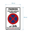 Parkplatzschild - Parken vor der Garage verboten! - 20 x 30 cm Verbotsschild Parkverbot Parkverbotsschild Einfahrt freihalten parken verboten