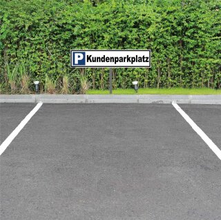 Parkplatzschild - Kundenparkplatz - 52 x 11 cm mit Einschlagpfosten V,  49,90 €