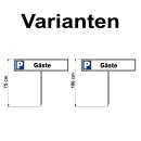 Parkplatzschild - Gäste - 52 x 11 cm mit Einschlagpfosten Verbotsschild Parkverbot Parkverbotsschild Verkehrs-Schilder Einfahrt freihalten parken verboten