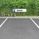 Parkplatzschild - Besucher - 52 x 11 cm mit Einschlagpfosten Verbotsschild Parkverbot Parkverbotsschild Verkehrs-Schilder Einfahrt freihalten parken verboten