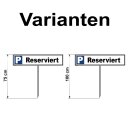 Parkplatzschild - Reserviert - 52 x 11 cm mit Einschlagpfosten Verbotsschild Parkverbot Parkverbotsschild Verkehrs-Schilder Einfahrt freihalten parken verboten