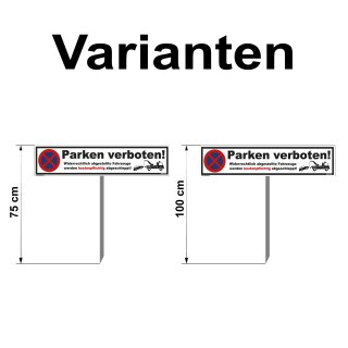 Parkplatzschild - Parken verboten! - 52 x 11 cm mit
