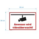 Schild Videoüberwachung  - Anwesen -  Warnschild Privatgrundstück Überwachungskamera Kameraüberwachung Hinweisschild