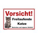 Kleberio® Katzenschild Kunststoff - Vorsicht...