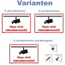 Schild Videoüberwachung  - Haus -  Warnschild Privatgrundstück Überwachungskamera Kameraüberwachung Hinweisschild