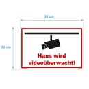 Schild Videoüberwachung  - Haus -  Warnschild Privatgrundstück Überwachungskamera Kameraüberwachung Hinweisschild