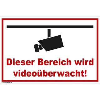 Schild Videoüberwachung - Bereich - Warnhinweis, 10,49 €