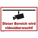 Schild Videoüberwachung  - Bereich -  Warnschild...