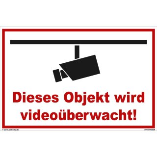 Schild Videoüberwachung  - Objekt -  Warnschild Privatgrundstück Überwachungskamera Kameraüberwachung Hinweisschild