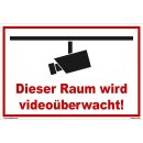 Schild Videoüberwachung  - Raum -  Warnschild...