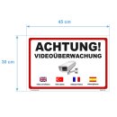 Schild Videoüberwachung  - Achtung! Videoüberwacht -  Warnschild Privatgrundstück Überwachungskamera Kameraüberwachung Hinweisschild