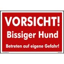 Hundewarnschilder - Vorsicht! Bissiger Hund Betreten auf...