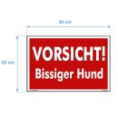 Hundewarnschilder - Vorsicht! Bissiger Hund - Warnung vor dem Hund Schild Warnhinweis 20 x 30 cm