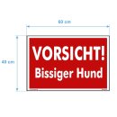 Hundewarnschilder - Vorsicht! Bissiger Hund - Warnung vor dem Hund Schild Warnhinweis 40 x 60 cm