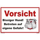 Hundewarnschilder - Vorsicht! Bissiger Hund Betreten auf...