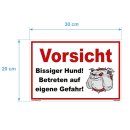 Hundewarnschilder - Achtung! Freilaufender Hund - Warnung vor dem Hund Schild Warnhinweis 20 x 30 cm gelocht & Kit