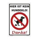 Hundewarnschilder - Hier ist kein Hundeklo!  Danke! - Warnung vor dem Hund Schild Warnhinweis 30 x 45 cm gelocht & Kit