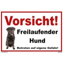 Hundewarnschilder Labrador - Vorsicht! Freilaufender Hund Betreten auf eigene Gefahr! - Warnung vor dem Hund Schild Warnhinweis 20 x 30 cm