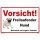 Hundewarnschilder Mops - Vorsicht! Freilaufender Hund Betreten auf eigene Gefahr! - Warnung vor dem Hund Schild Warnhinweis